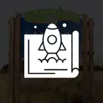 Icon of a rocket ship taking off from a notepad