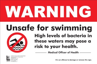 Posted - Unsafe to Swim