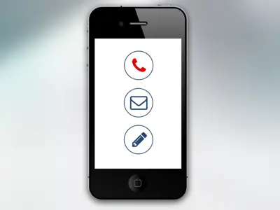 Phone with call and email icons