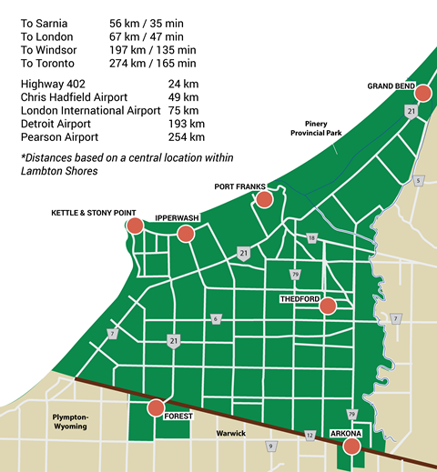 Map of Lambton Shores
